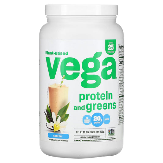 Vega-Plant Based Protein and Greens-Vanilla-26.8 oz (760 g)