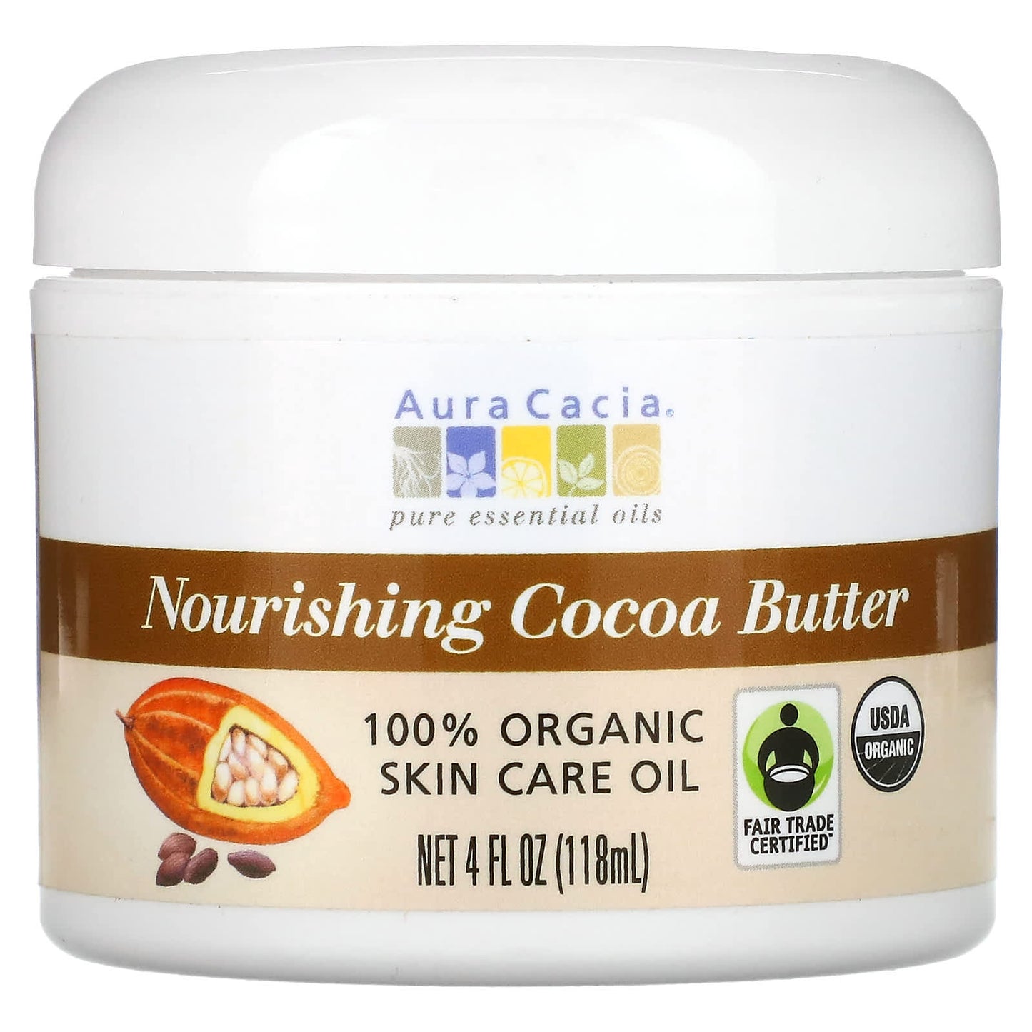 Aura Cacia-Nourishing Cocoa Butter-4 fl oz (118 ml)