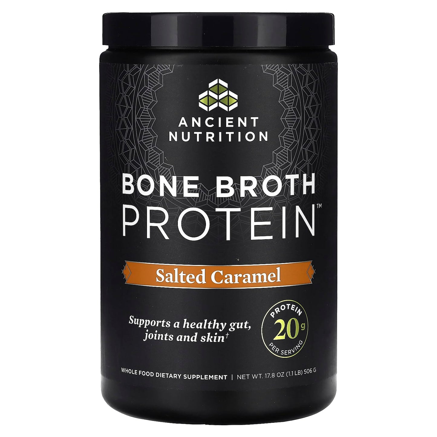 Ancient Nutrition-Bone Broth Protein-Salted Caramel-1.1 lb (506 g)