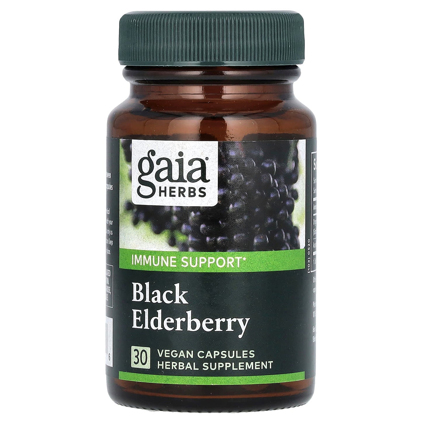 Gaia Herbs, Black Elderberry with Acerola Fruit, 30 Vegan Capsules