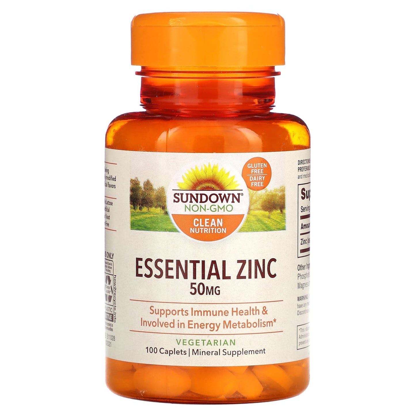 Sundown Naturals-Essential Zinc-50 mg-100 Caplets