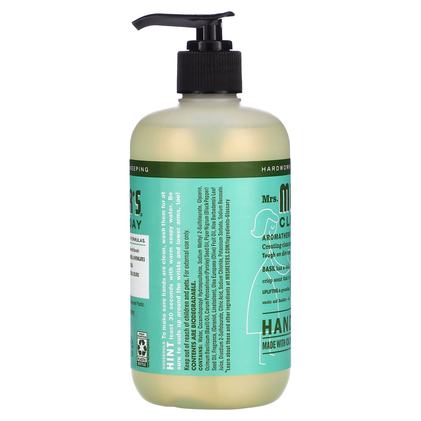 Mrs. Meyers Clean Day, Hand Soap, Basil Scent, 12.5 fl oz (370 ml)