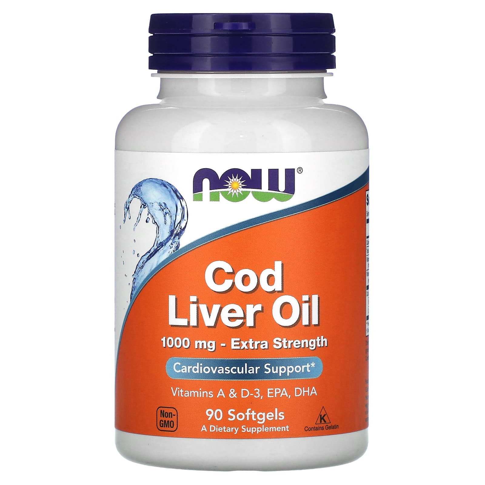 NOW Foods-Cod Liver Oil-Extra Strength-1,000 mg-90 Softgels