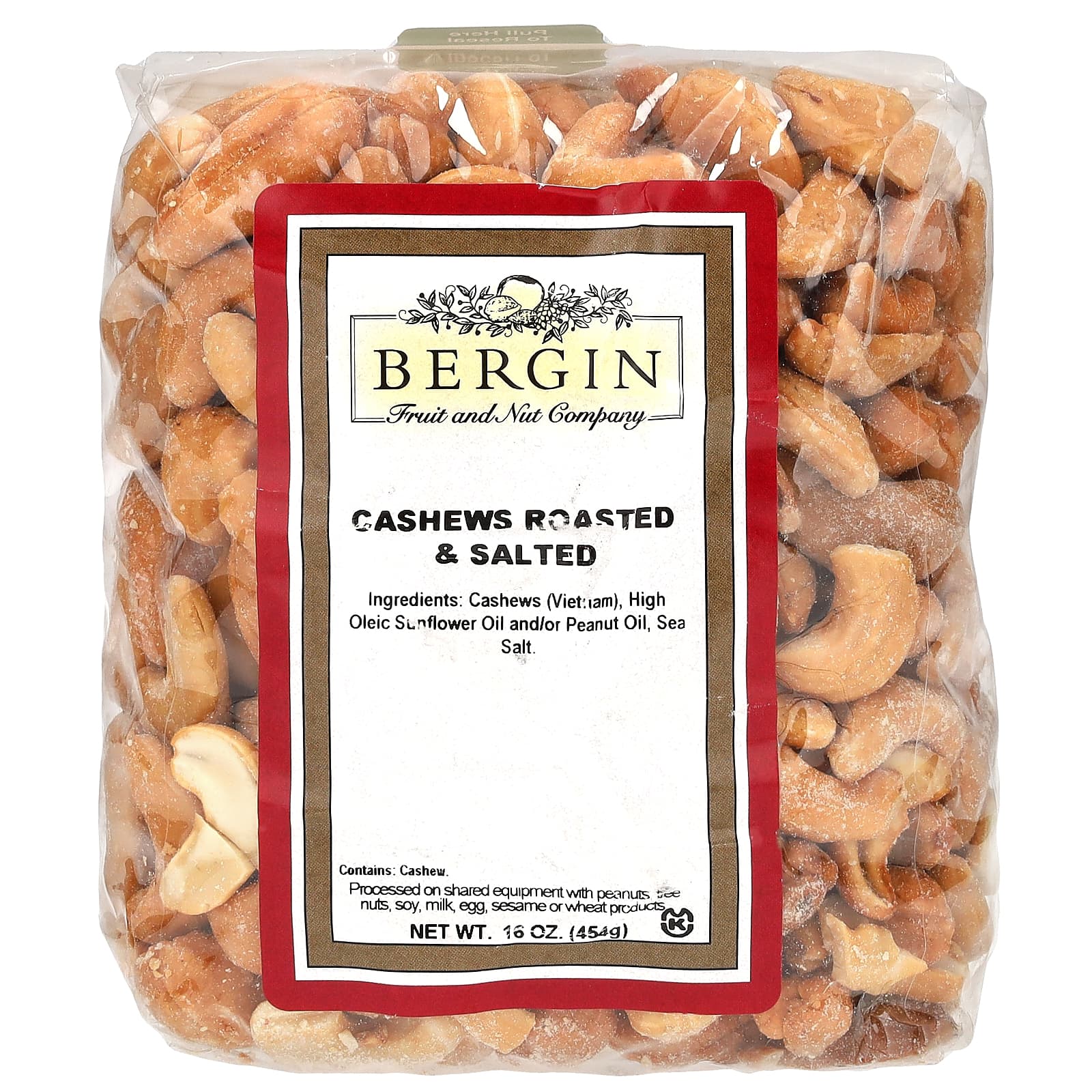 Bergin Fruit and Nut Company-Cashews-Roasted & Salted-16 oz (454 g)