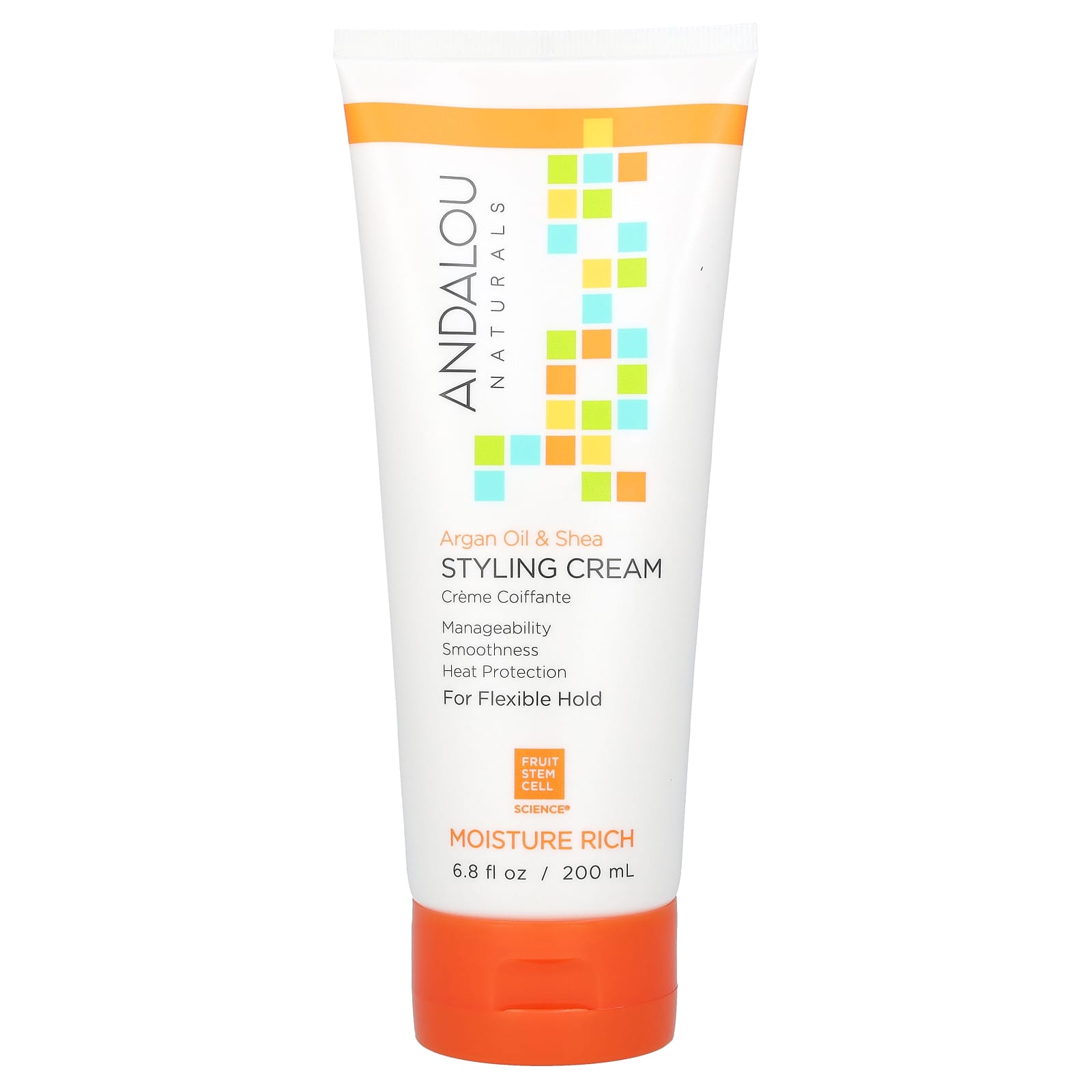 Andalou Naturals-Styling Cream-Argan Oil and Shea-Moisture Rich-6.8 fl oz (200 ml)