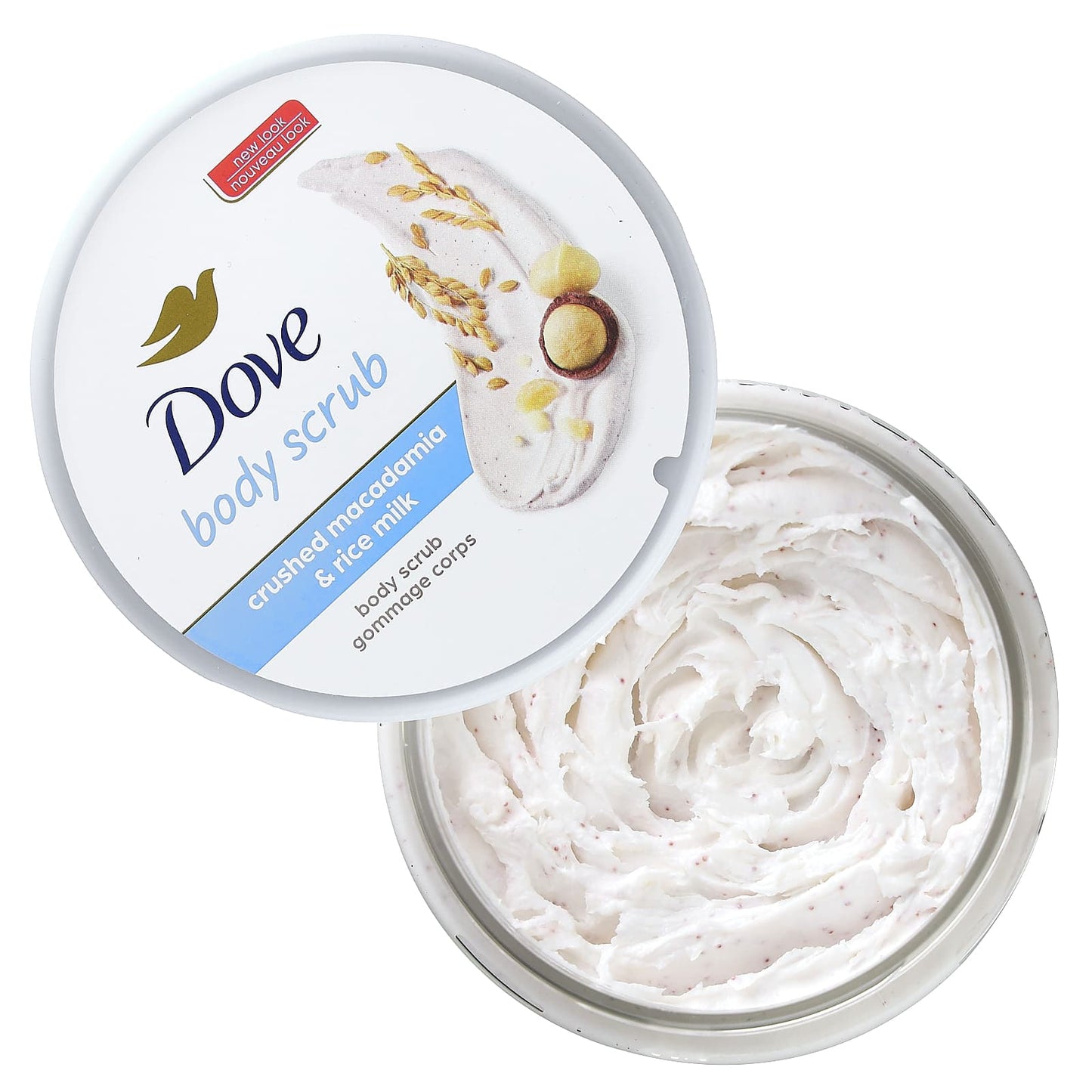 Dove, Body Scrub, Crushed Macadamia & Rice Milk, 10.5 oz (298 g)