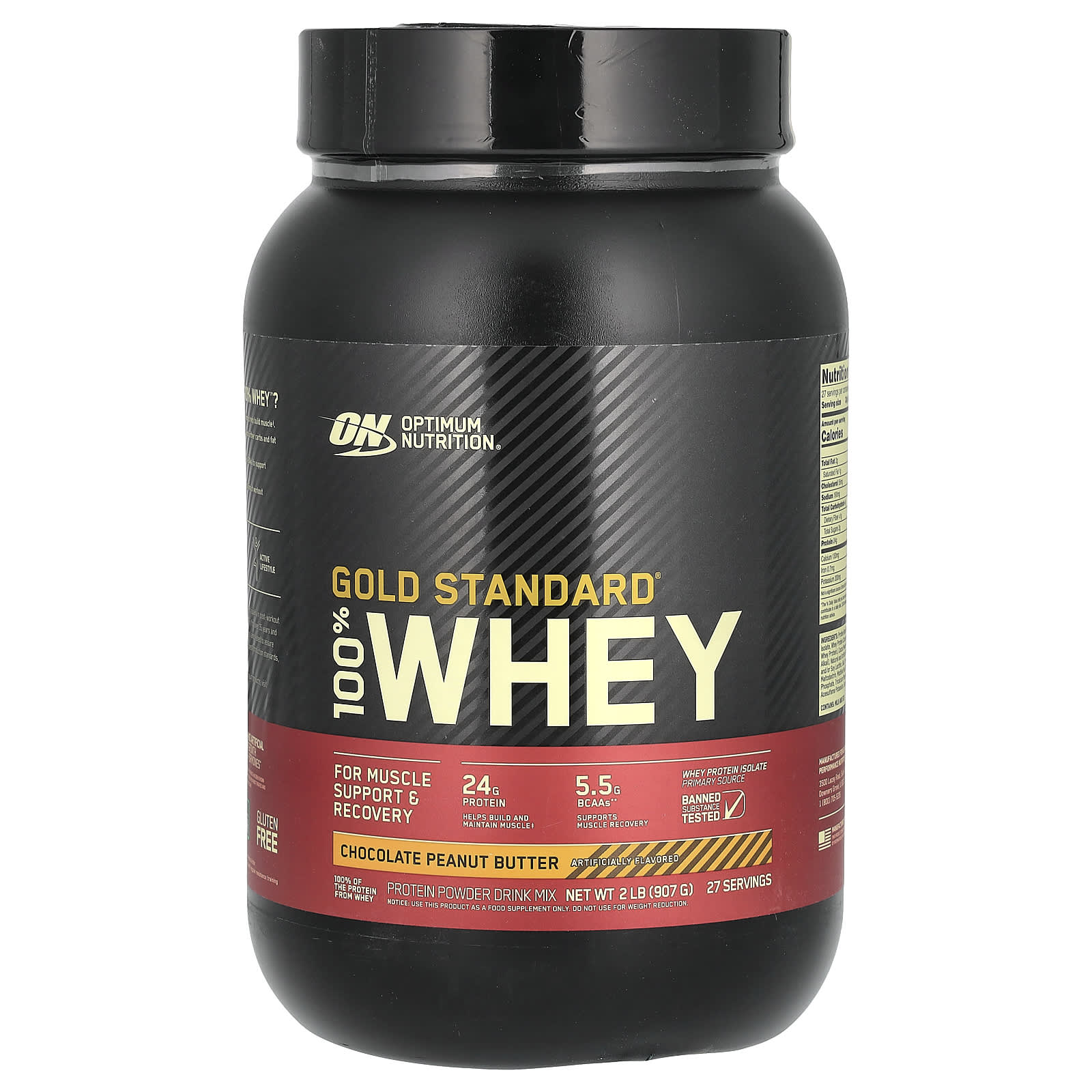 Optimum Nutrition-Gold Standard 100% Whey-Chocolate Peanut Butter-2 lbs (907 g)