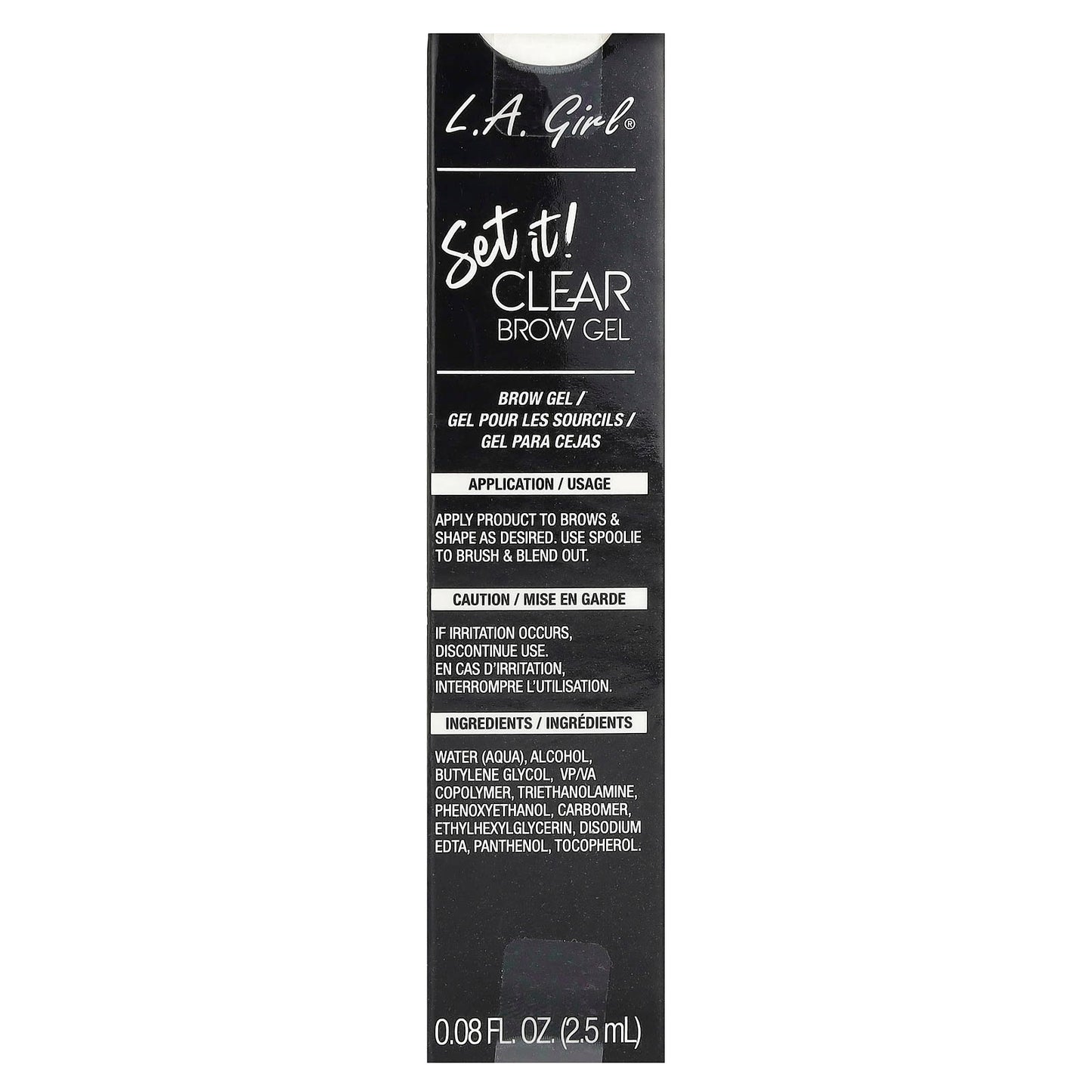 L.A. Girl, Set it! Clear Brow Gel, GBG390 Clear, 0.08 fl oz (2.5 ml)