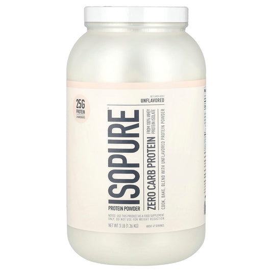 Isopure-Zero Carb Protein Powder-Unflavored-3 lb (1.36 kg)