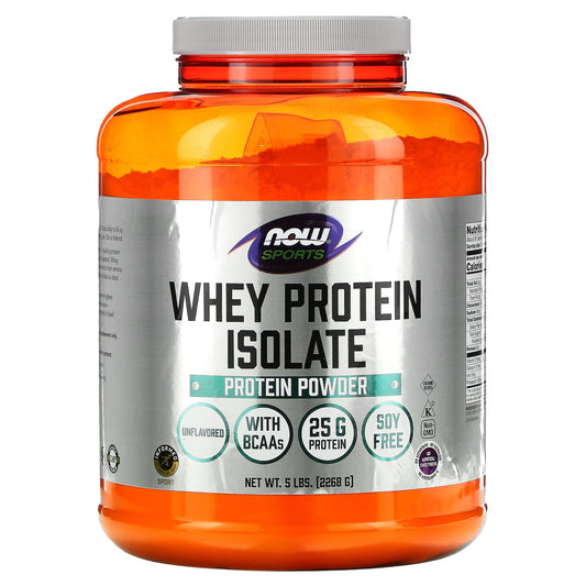 NOW Foods-Sports-Whey Protein Isolate-Unflavored-5 lbs (2,268 g)