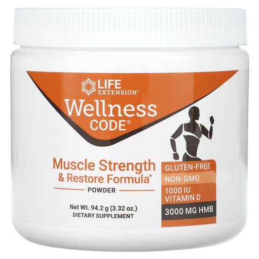 Life Extension-Wellness Code-Muscle Strength & Restore Formula Powder-3.32 oz (94.2 g)