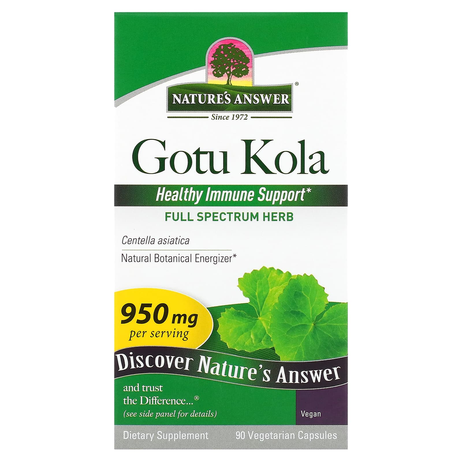 Nature's Answer-Gotu Kola-950 mg-90 Vegetarian Capsules (475 mg per Capsule)