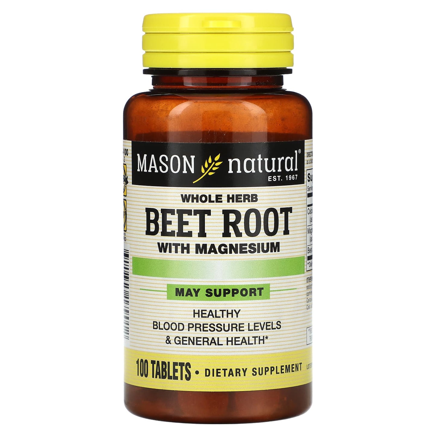 Mason Natural-Whole Herb Beet Root with Magnesium-100 Tablets