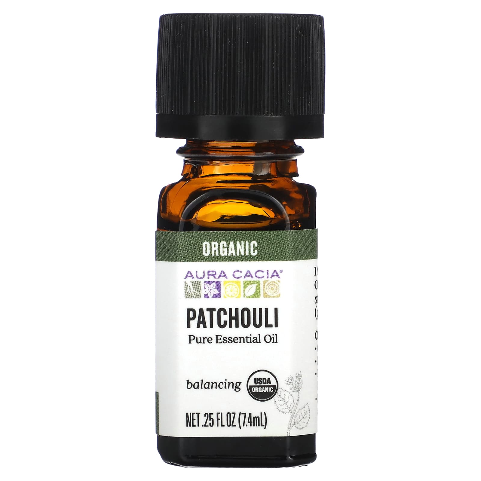 Aura Cacia-Pure Essential Oil-Organic Patchouli-0.25 fl oz (7.4 ml)