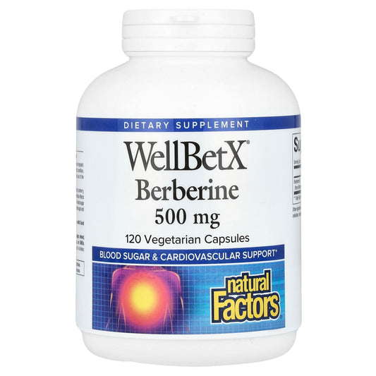 Natural Factors-WellBetX-Berberine-500 mg-120 Vegetarian Capsules