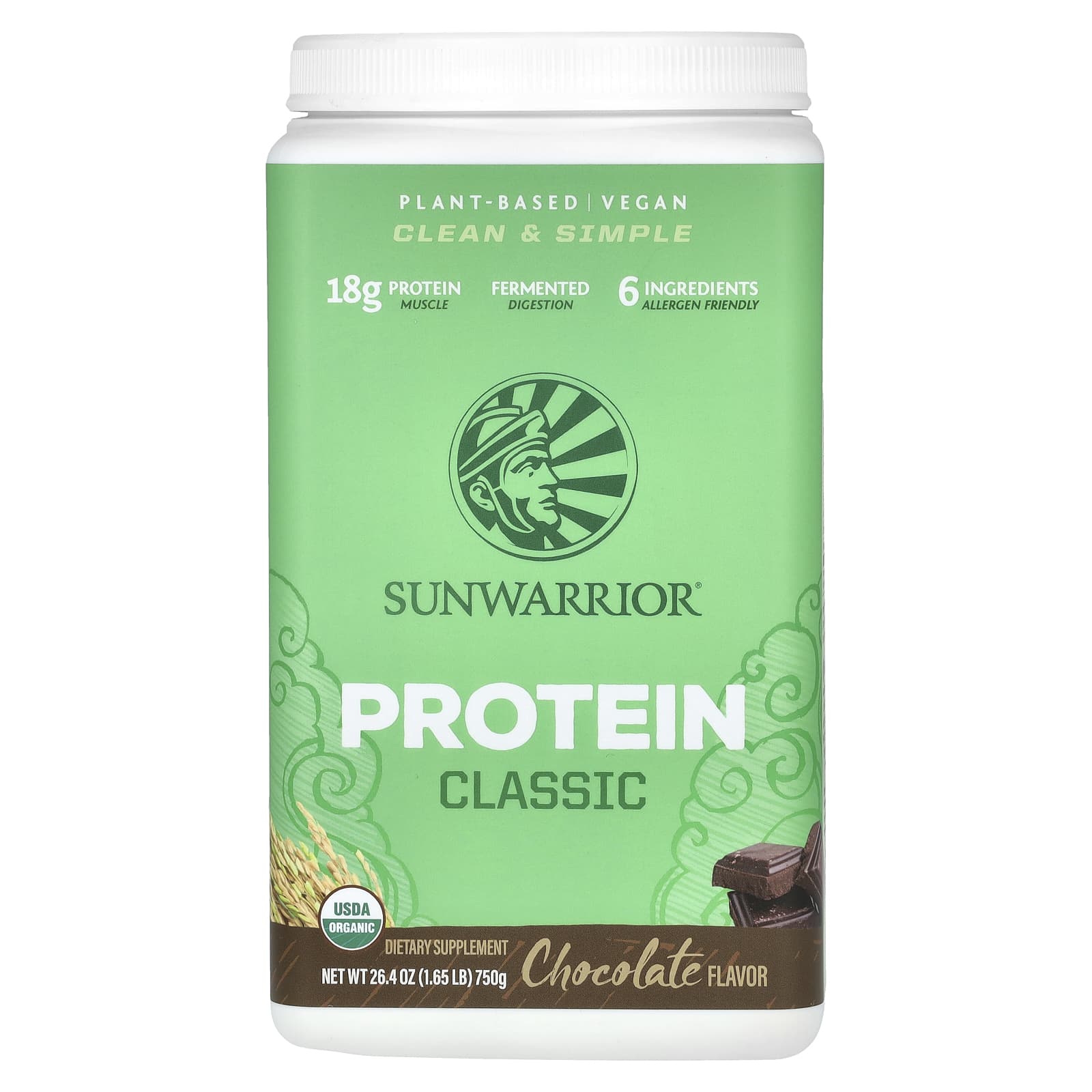 Sunwarrior-Classic Protein-Chocolate-1.65 lb (750 g)