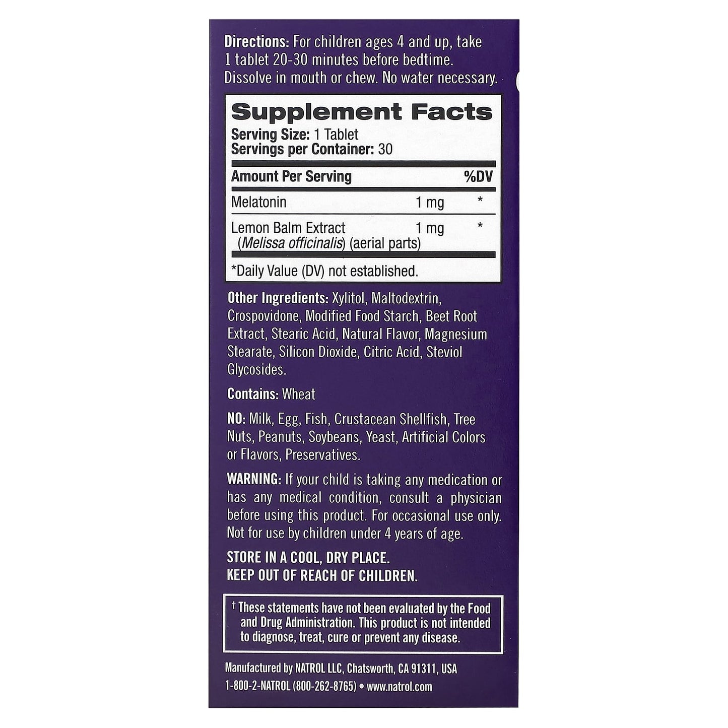 Natrol, Kids, Melatonin,  Fast Dissolve, Ages 4 & Up, Strawberry, 30 Tablets