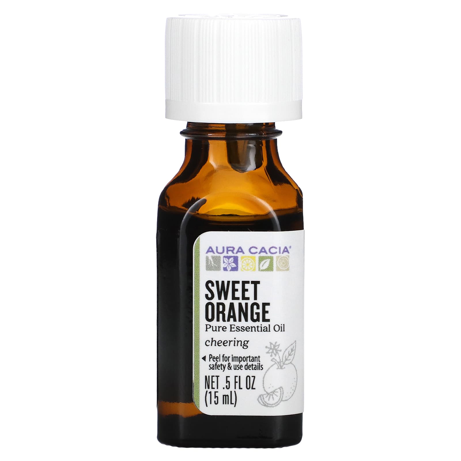 Aura Cacia-Pure Essential Oil-Sweet Orange-0.5 fl oz (15 ml)