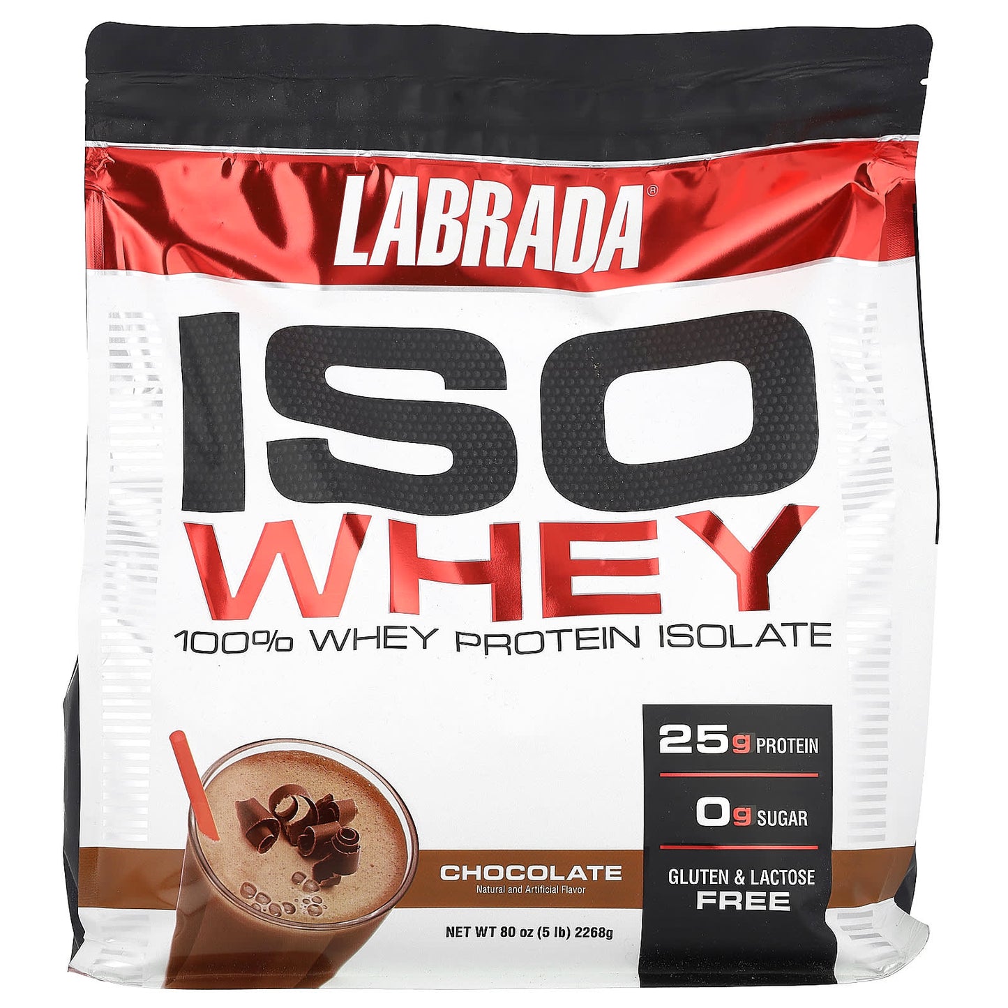 Labrada Nutrition-ISO Whey-100% Whey Protein Isolate-Chocolate-5 lb (2,268 g)