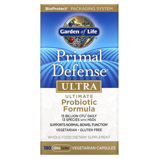 Garden of Life-Primal Defense-Ultra-Ultimate Probiotic Formula-180 UltraZorbe Vegetarian Capsules