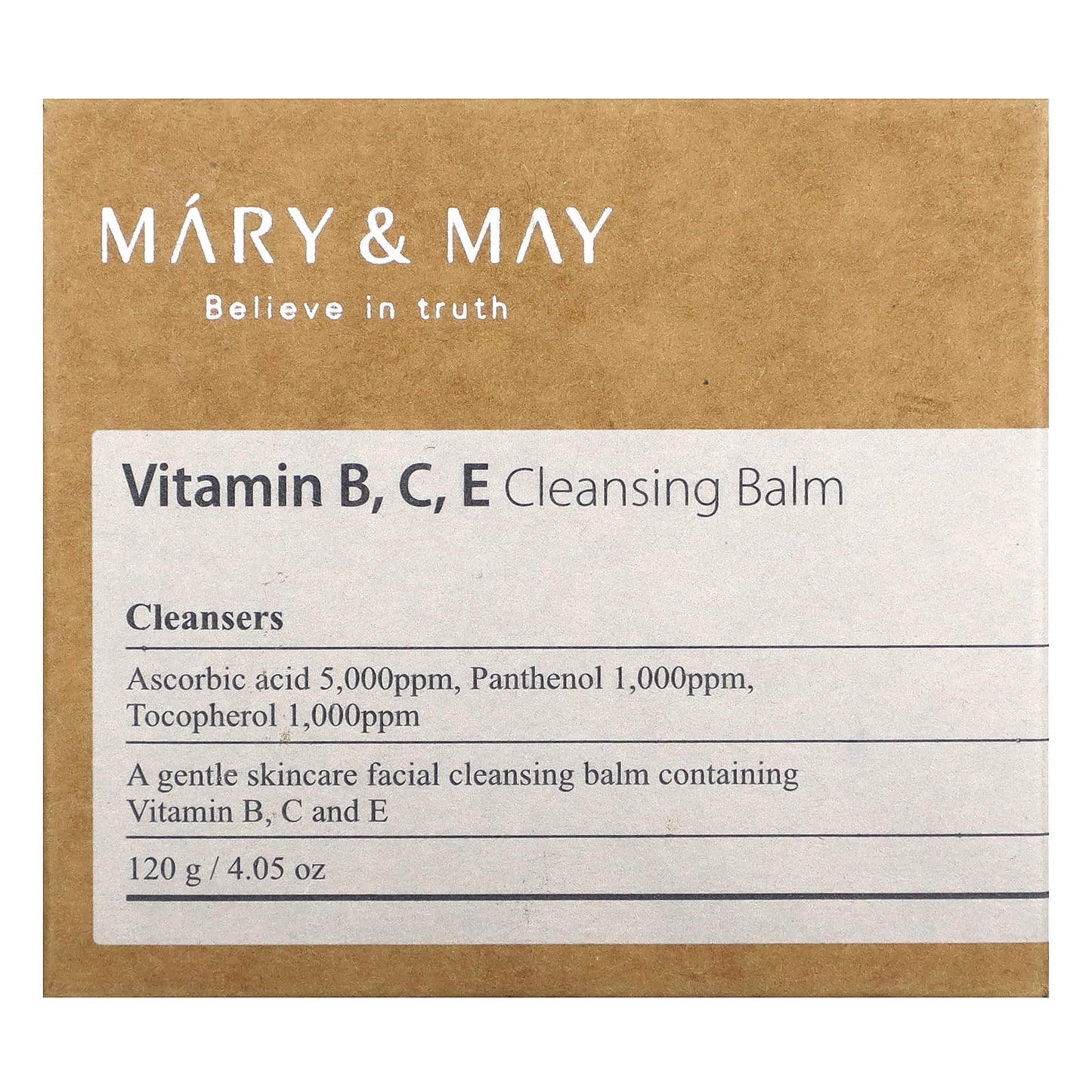 Mary & May, Vitamin B, C, E Cleansing Balm, 4.05 oz (120 g)