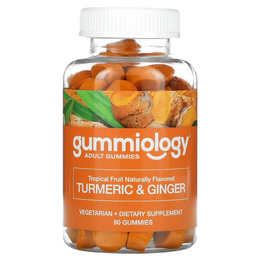 Gummiology-Adult Turmeric & Ginger Gummies-Tropical Fruit-90 Vegetarian Gummies