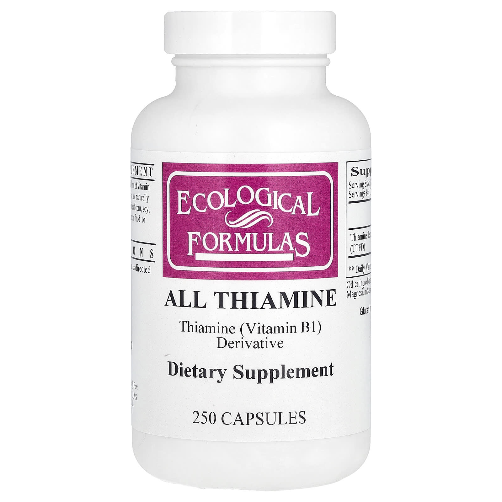 Ecological Formulas-All Thiamine-250 Capsules