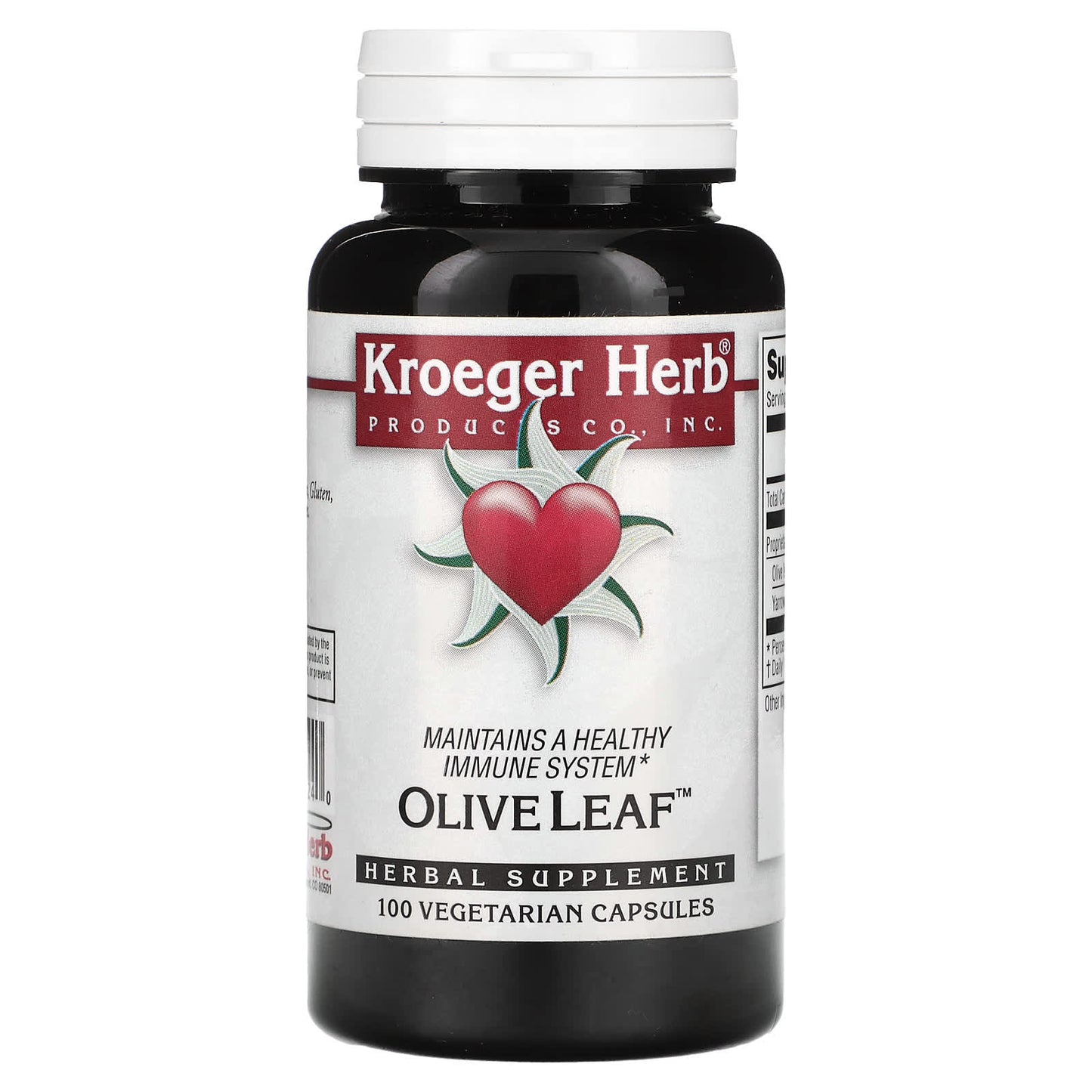 Kroeger Herb Co-Olive Leaf-100 Vegetarian Capsules