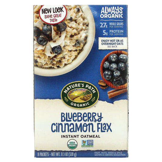 Nature's Path-Organic Instant Oatmeal-Blueberry Cinnamon Flax-8 Packets-11.3 oz (320 g)