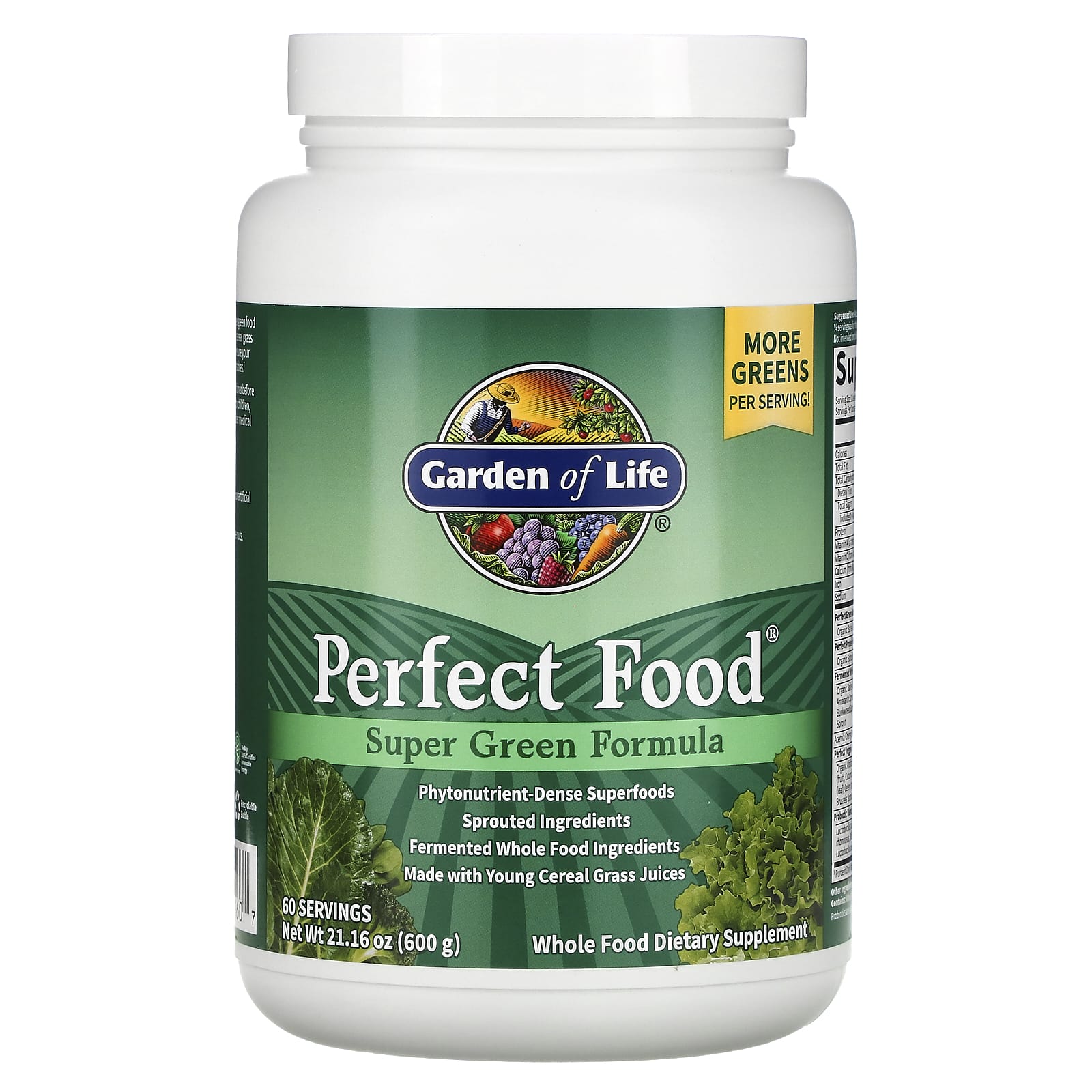 Garden of Life-Perfect Food-Super Green Formula-21.16 oz (600 g)