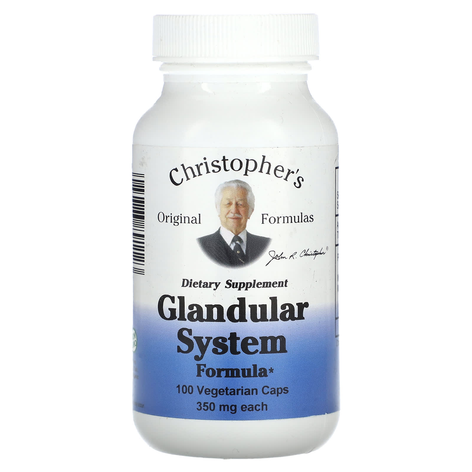 Christopher's Original Formulas-Glandular System Formula-350 mg-100 Vegetarian Caps