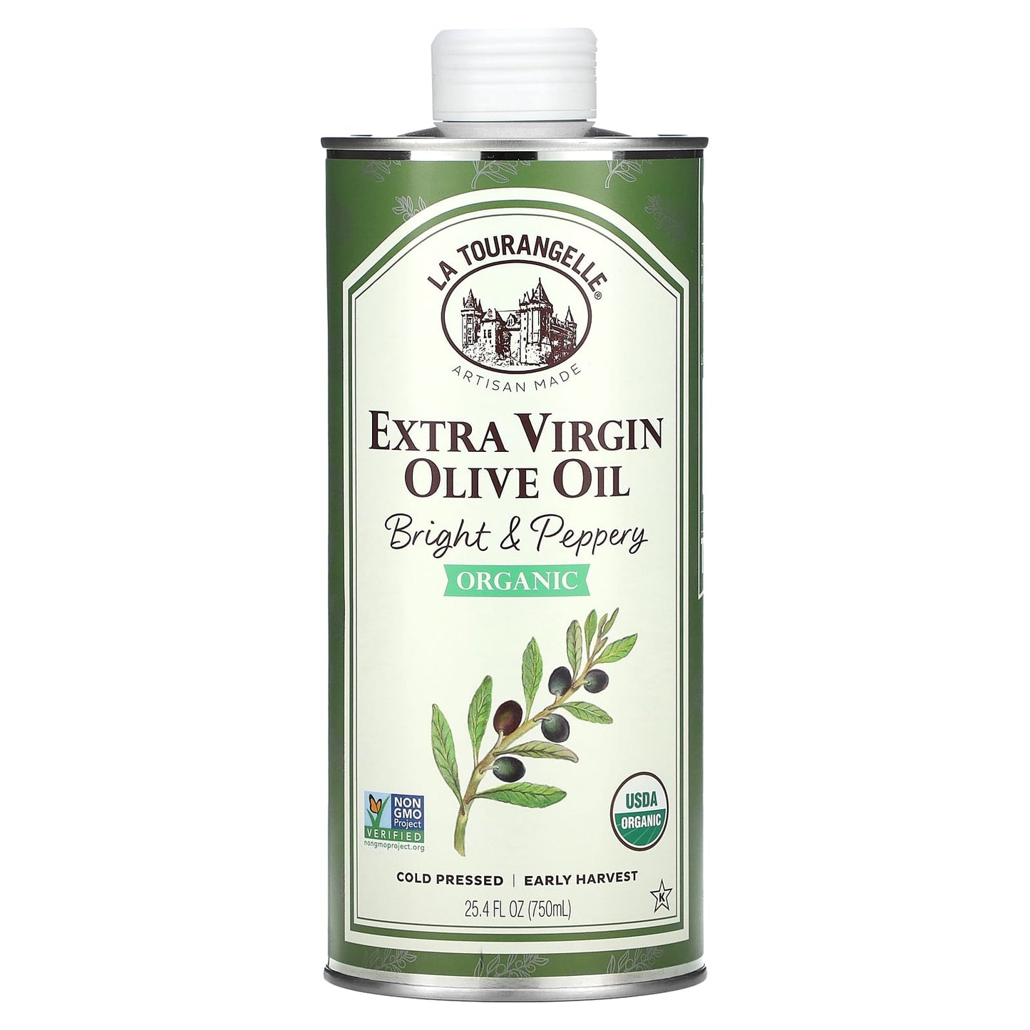 La Tourangelle-Organic Extra Virgin Olive Oil-Bright & Peppery-25.4 fl oz (750 ml)