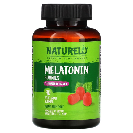 NATURELO-Melatonin Gummies-Strawberry-90 Vegetarian Gummies