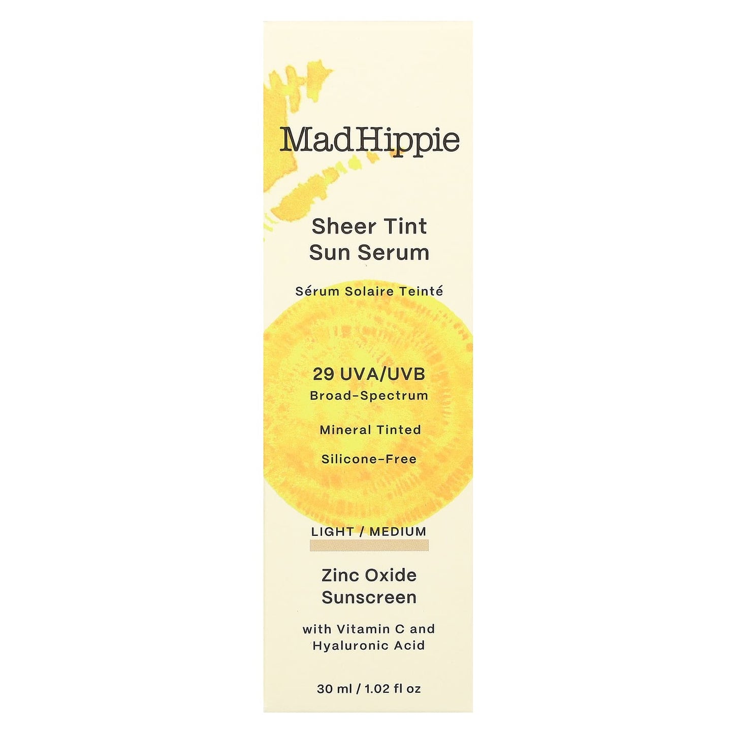 Mad Hippie, Sheer Tint Sun Serum, Light/Medium, 1.02 fl oz (30 ml)