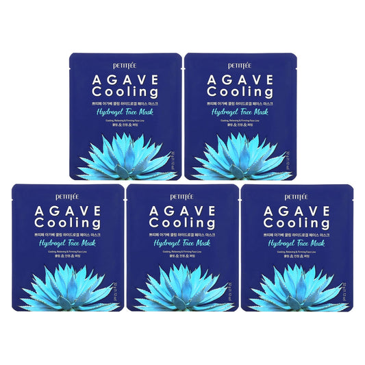 Petitfee-Agave Cooling Hydrogel Beauty Face Mask-5 Sheets-1.12 oz (32 g) Each