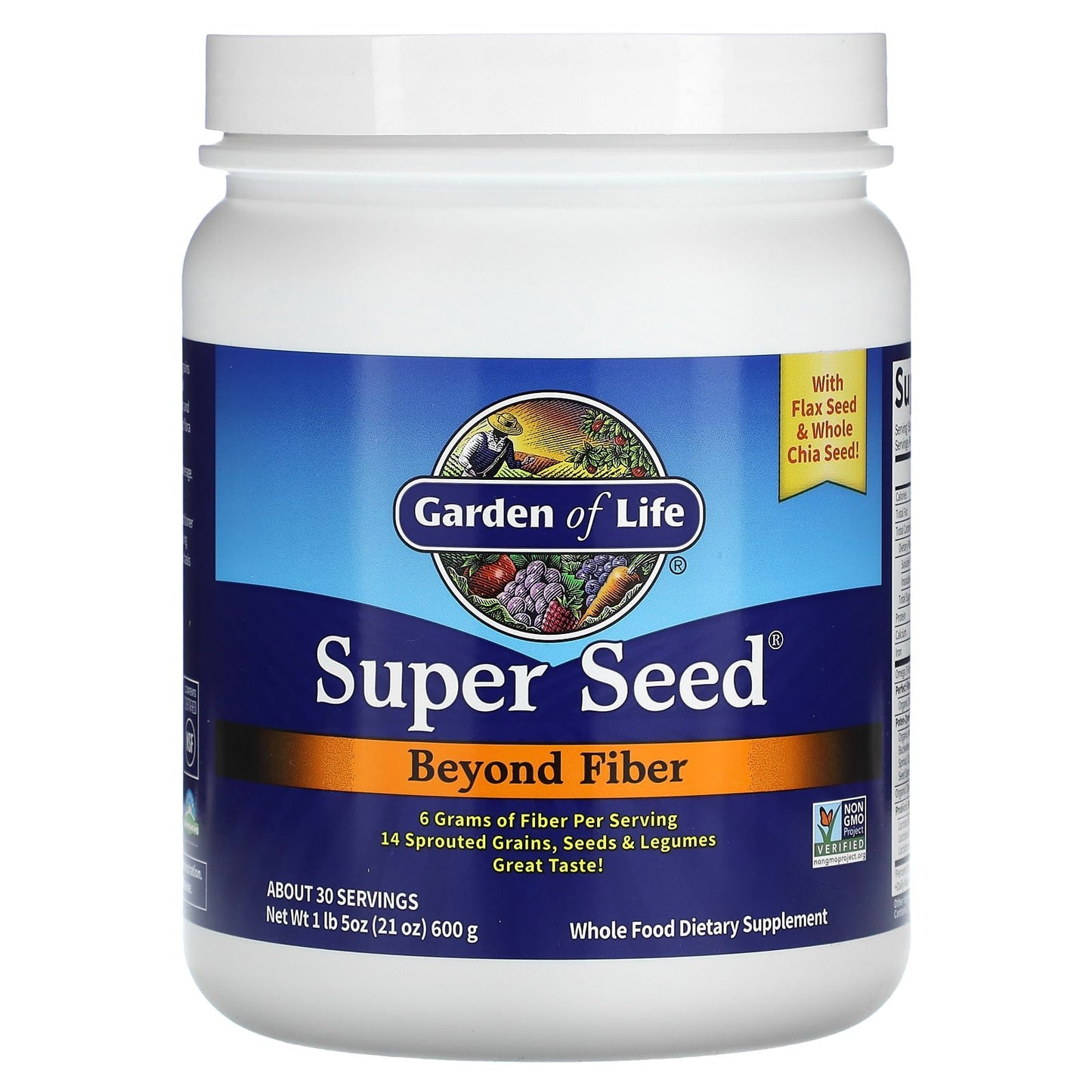 Garden of Life-Super Seed-Beyond Fiber-1 lb 5 oz (600 g)