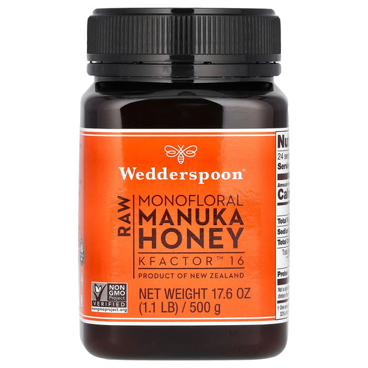 Wedderspoon-Raw Monofloral Manuka Honey-KFactor 16-1.1 lb (500 g)