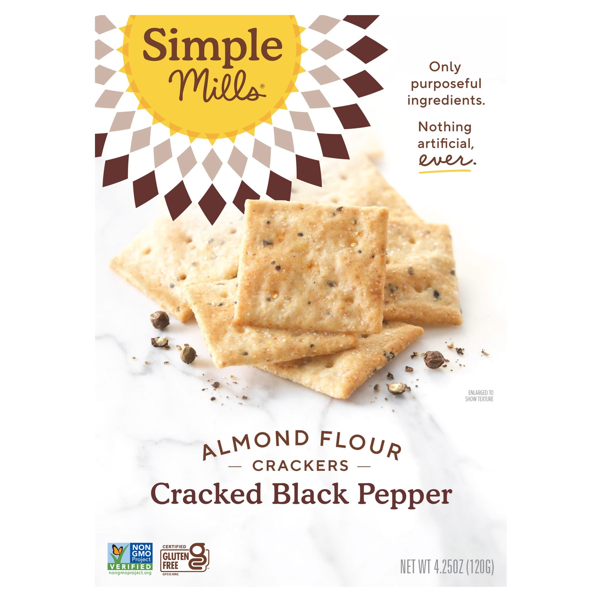 Simple Mills-Almond Flour Crackers-Cracked Black Pepper-4.25 oz (120 g)