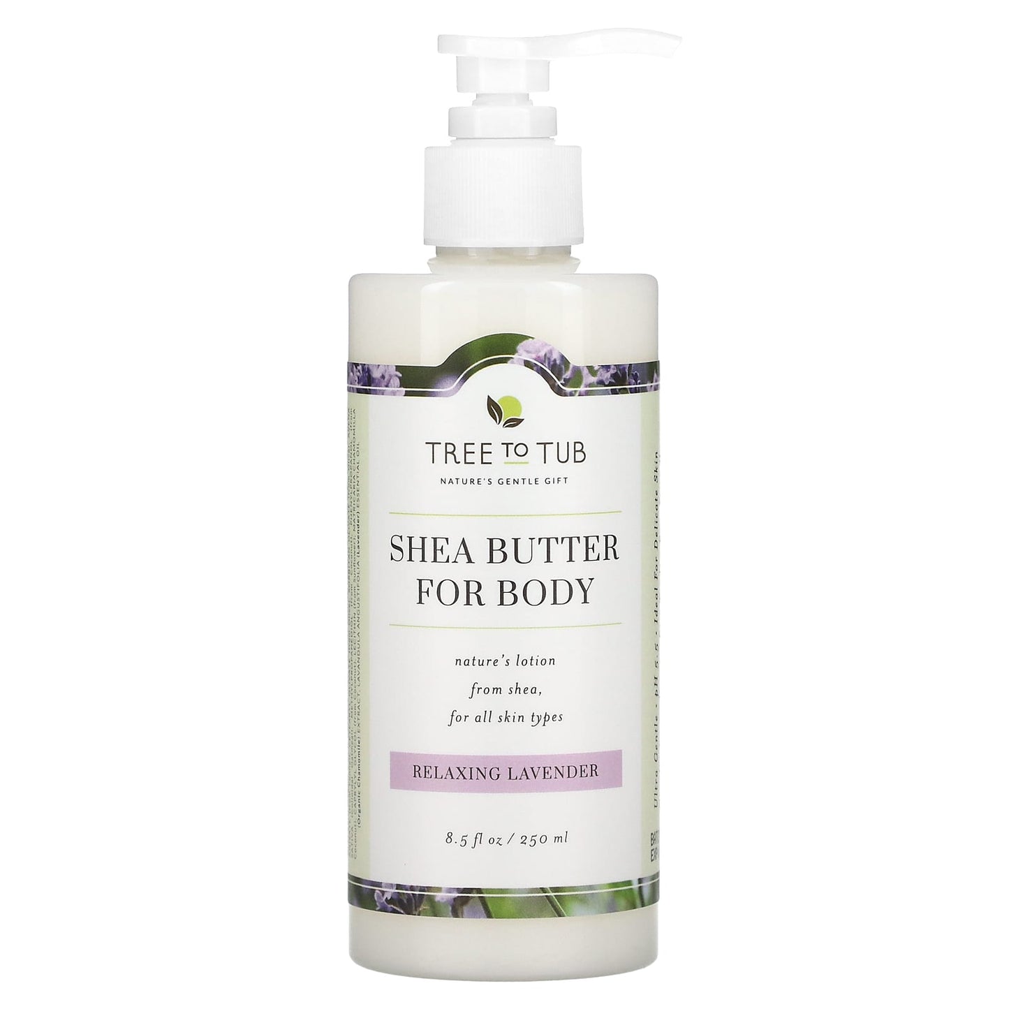 Tree To Tub-Shea Butter Moisturizing Body Lotion-Non-Greasy-Hydrating for Dry-Sensitive Skin-Lavender-8.5 fl oz (250 ml)