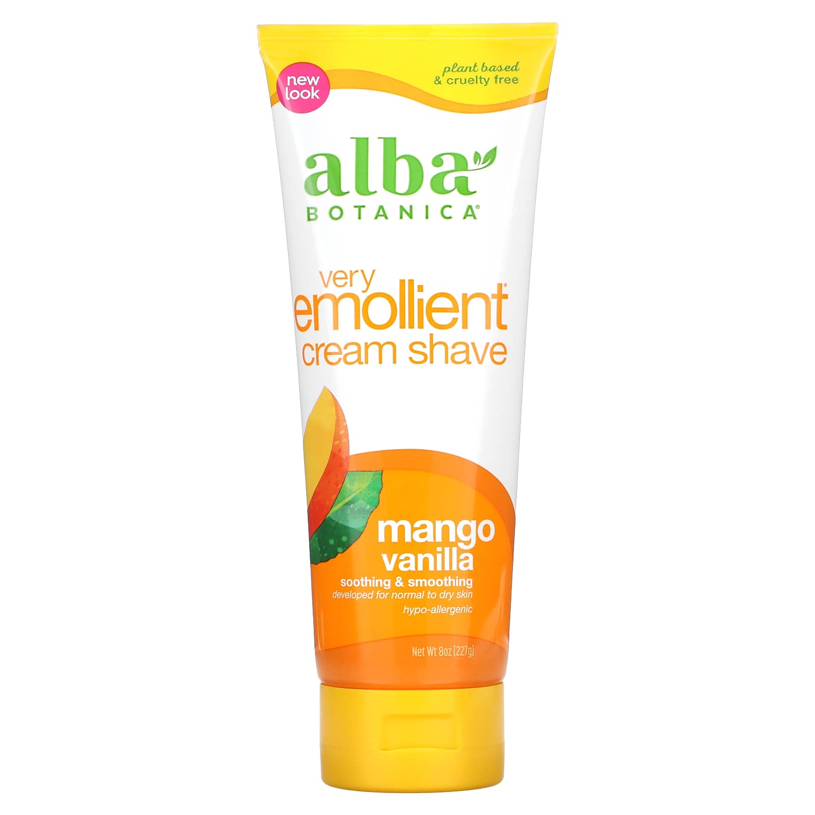 Alba Botanica-Very Emollient Cream Shave-Mango Vanilla-8 oz (227 g)