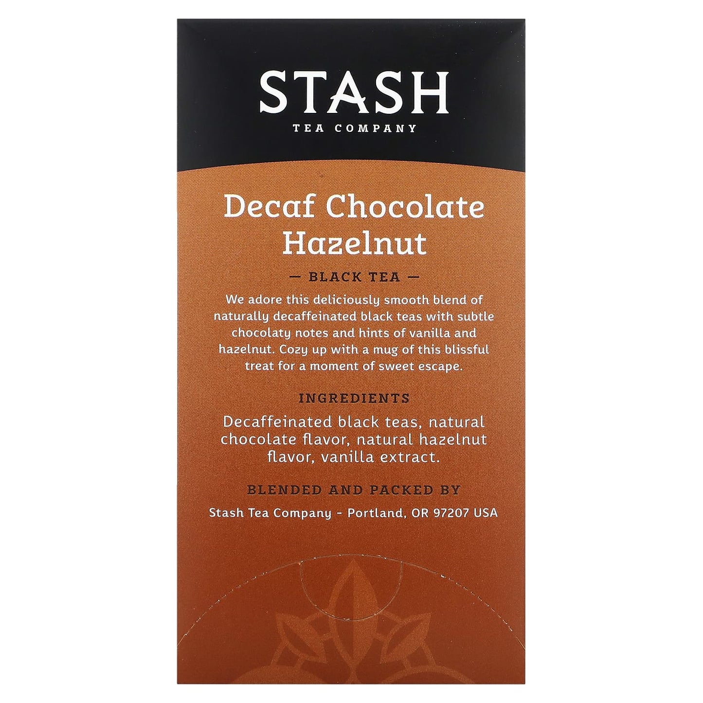 Stash Tea, Black Tea, Chocolate Hazelnut, Decaf, 18 Tea Bags, 1.2 oz (36 g)