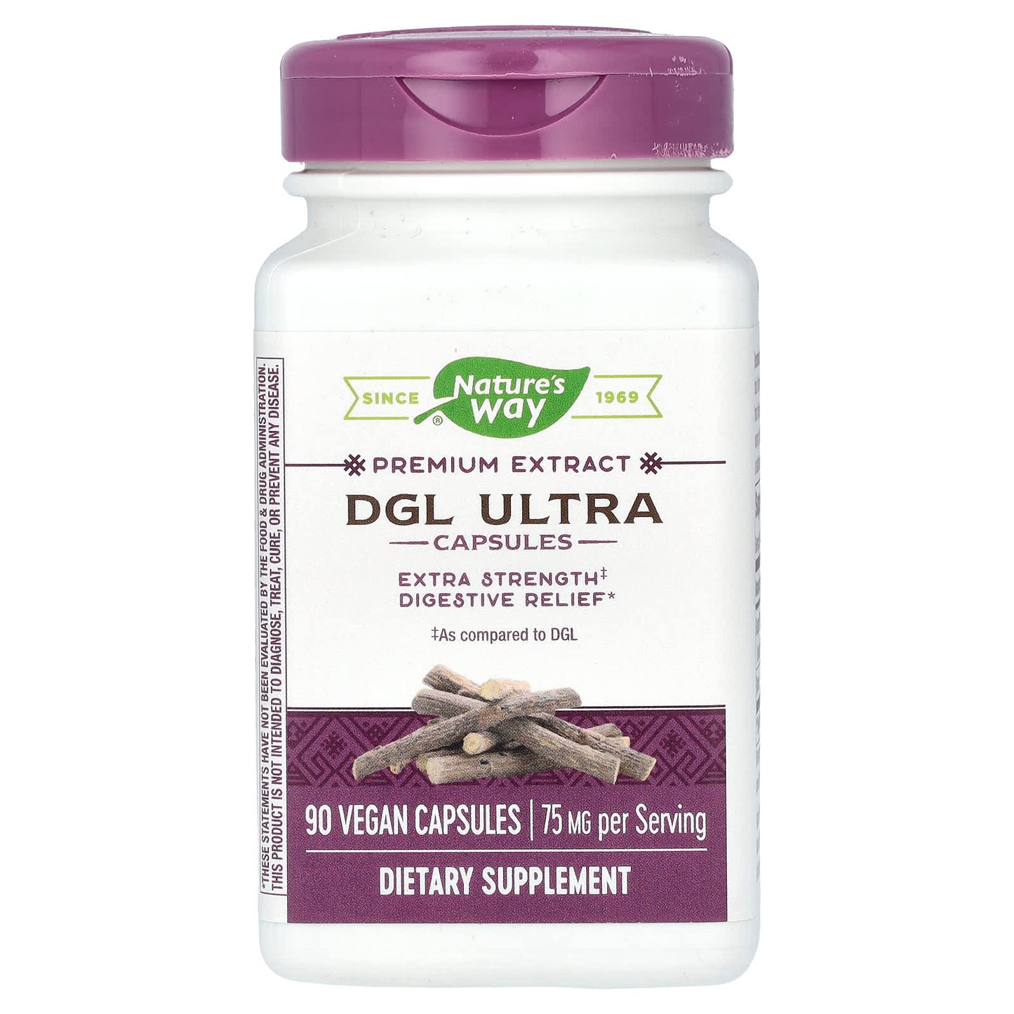 Nature's Way-Premium Extract-DGL Ultra-75 mg-90 Vegan Capsules