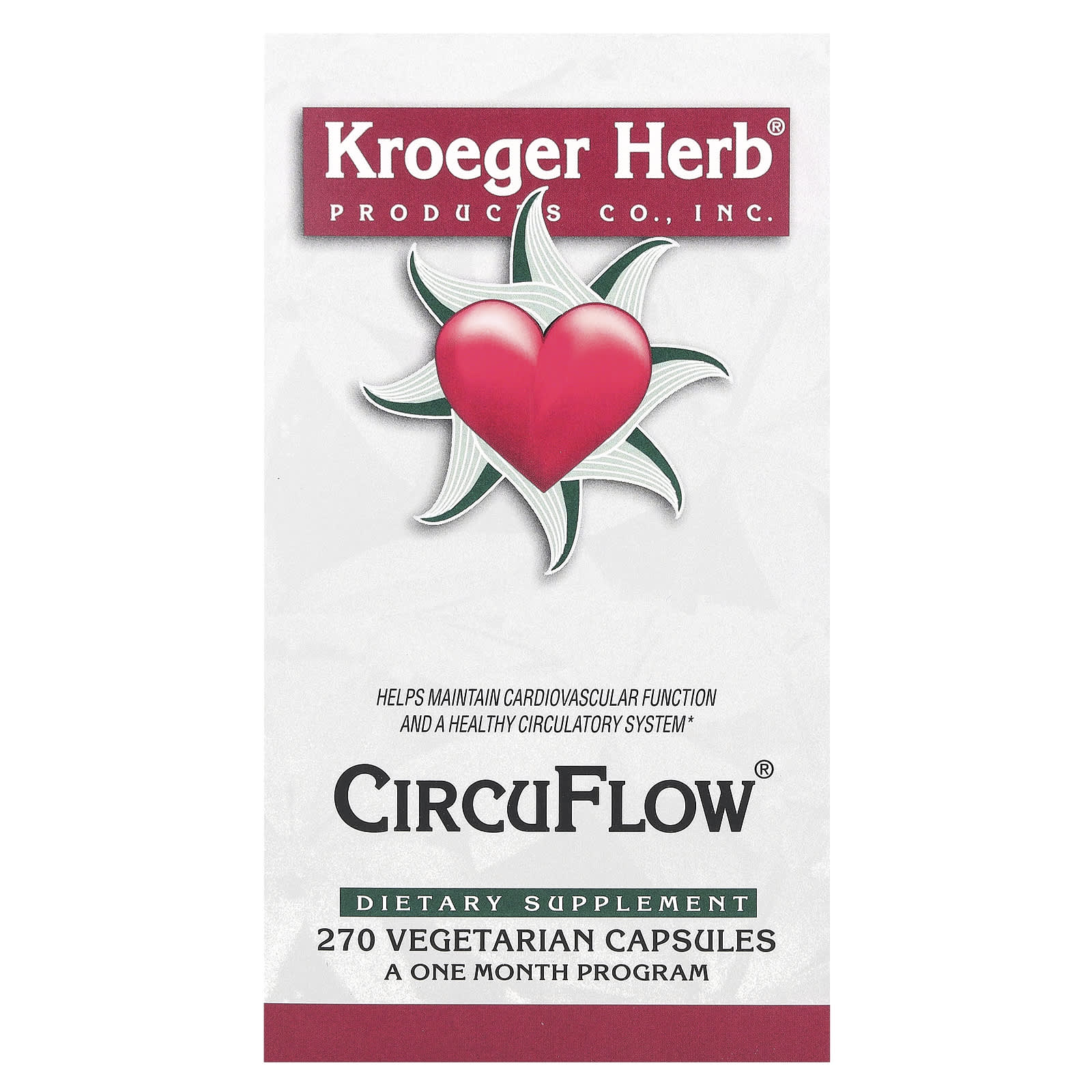 Kroeger Herb Co-CircuFlow-270 Vegetarian Capsules