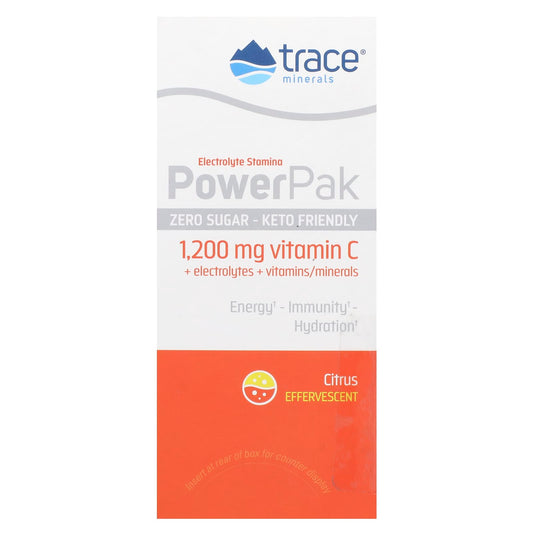 Trace Minerals ®-Electrolyte Stamina PowerPak-Zero Sugar-Citrus-30 Packets-0.17 oz (4.9 g) Each