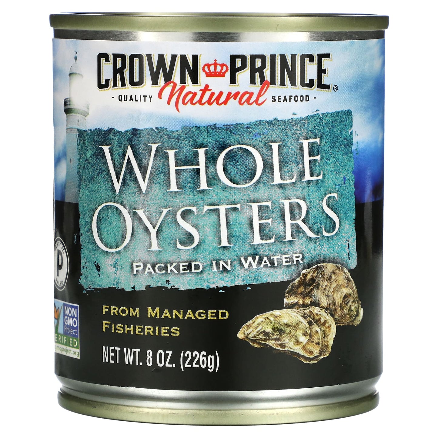 Crown Prince Natural-Whole Oysters-Packed In Water-8 oz (226 g)