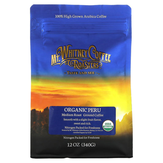 Mt. Whitney Coffee Roasters-Organic Peru-Ground Coffee-Medium Roast-12 oz (340 g)