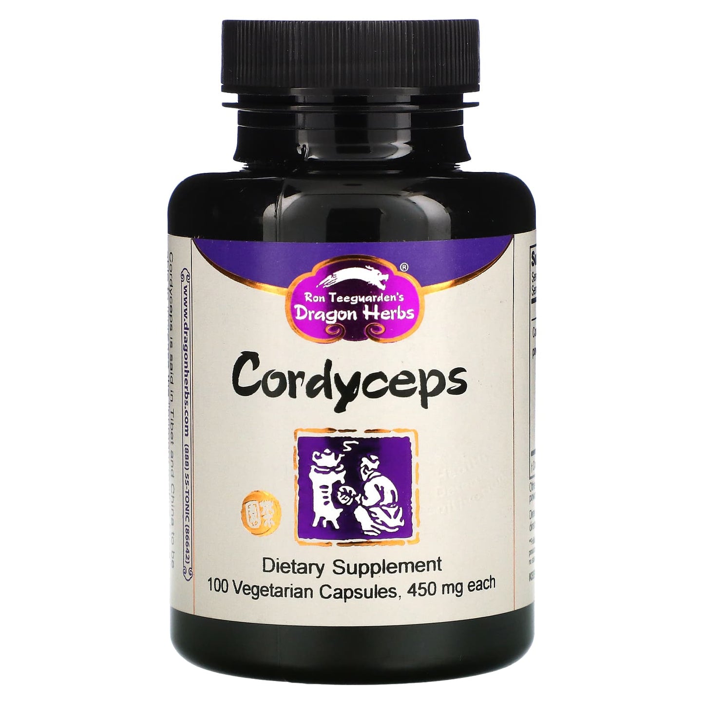 Dragon Herbs-Cordyceps-450 mg-100 Vegetarian Capsules