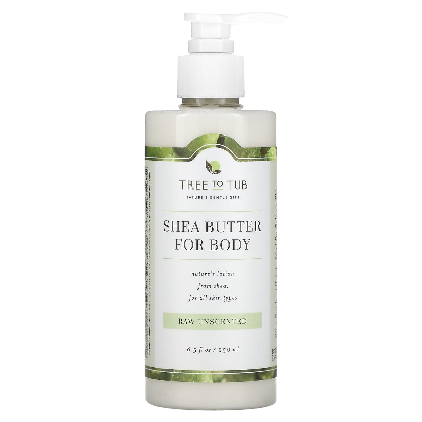 Tree To Tub-Shea Butter Moisturizing Body Lotion-Non-Greasy-Hydrating for Dry-Sensitive Skin-Unscented-8.5 fl oz (250 ml)