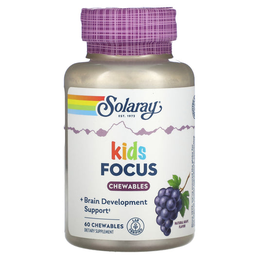 Solaray-Kids-Focus Chewables-Natural Grape-60 Chewables