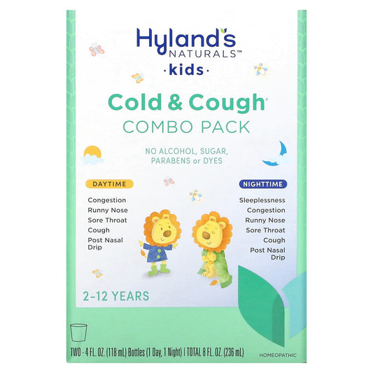 Hyland's Naturals-Kids-Cold & Cough Combo Pack-Daytime/Nighttime-Age 2-12 Years-2 Bottles-4 fl oz (118 ml) Each